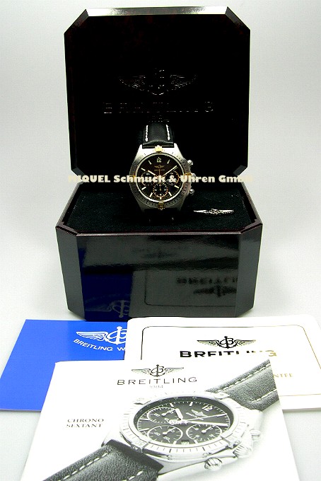 Breitling Handaufzug Chronograph in Stahl / Gold Mediumgröße