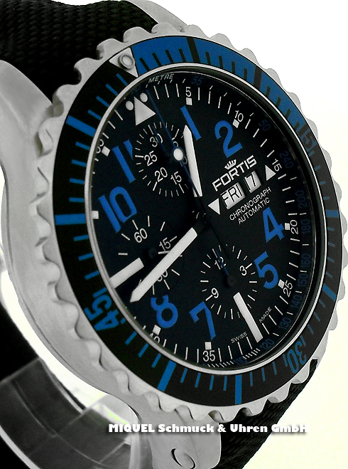 Fortis B-42 Marinemaster Blue Day/Date Chronograph - Achtung, 19,1% gespart !