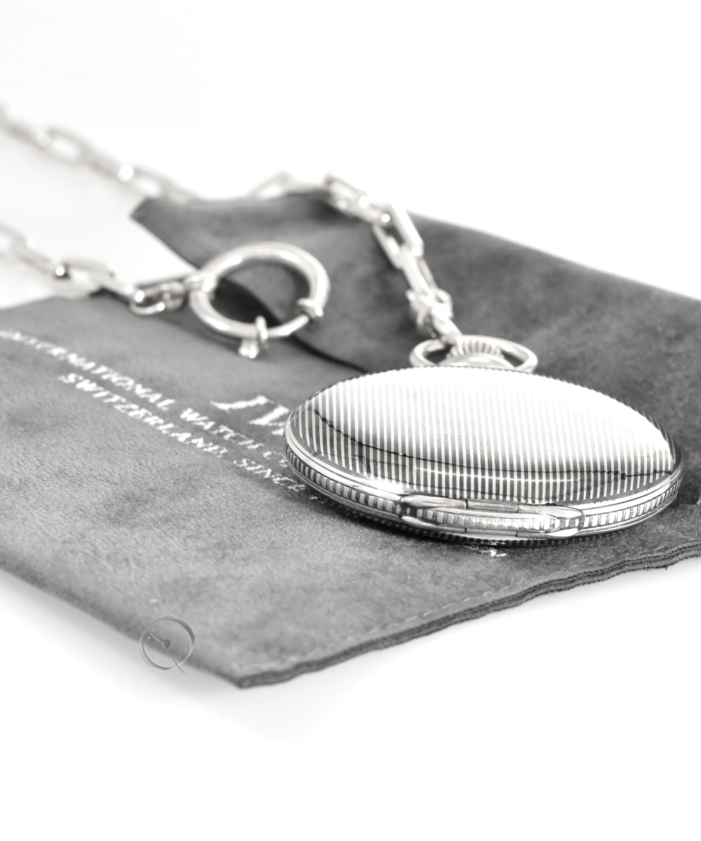 IWC Savonnette Taschenuhr 800 Silber mit einer Taschenuhrkette 