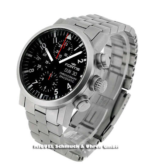 Fortis Spacematic Chronograph mit Glasboden