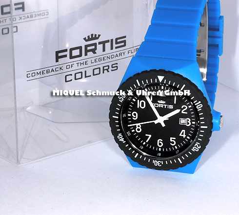 Fortis Colors Uhr mit Wechselarmband in blau