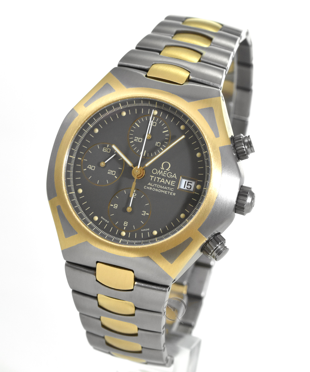 Omega Seamaster Polaris Chronometer Chronograph Titan mit Goldintarsien  