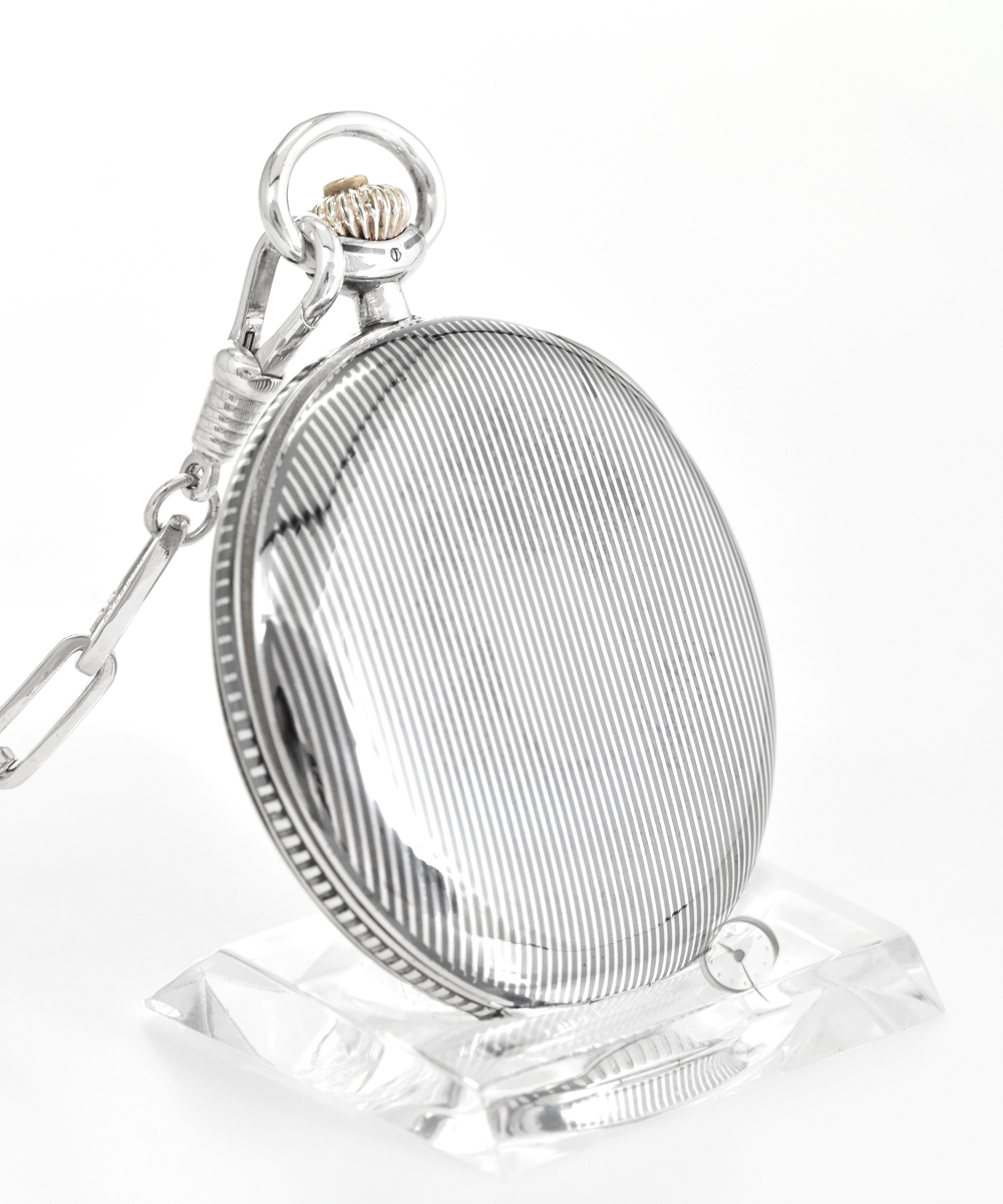 IWC Savonnette Taschenuhr 800 Silber mit einer Taschenuhrkette 