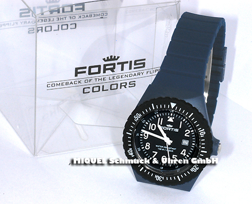 Fortis Colors Uhr mit Wechselarmband in navy-blau