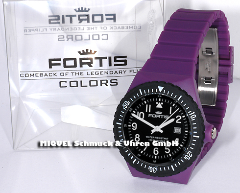 Fortis Colors Uhr mit Wechselarmband in violett