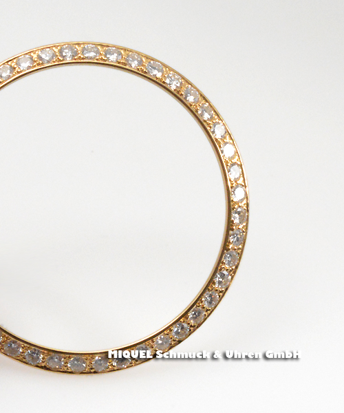 Massiv Gold Lünette mit Brillantbesatz passend für Rolex Datejust 36