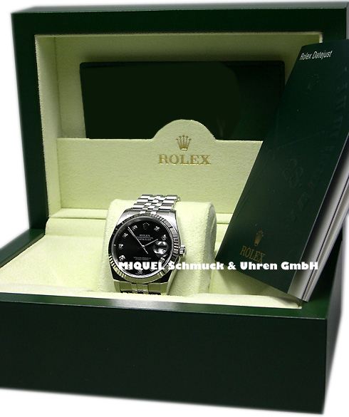 Rolex Datejust Automatik Chronometer mit Weißgoldlünette und Diamantblatt