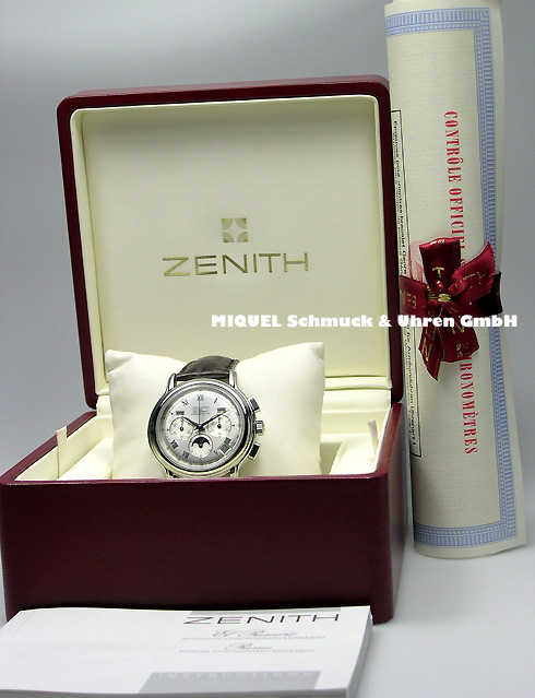 Zenith Chronomaster El Primero Chronometer Chronograph mit Mondphase