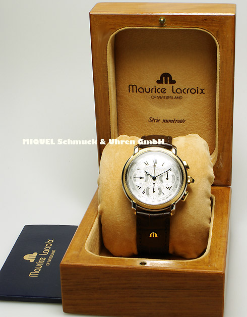 Maurice Lacroix Handaufzug Chronograph aus Stahl und Gold limitiert