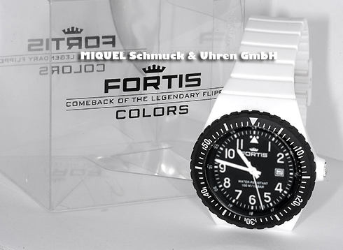 Fortis Colors Uhr mit Wechselarmband in weiß