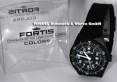 Fortis Colors Uhr mit Wechselarmband in schwarz