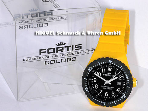 Fortis Colors Uhr mit Wechselarmband in gelb