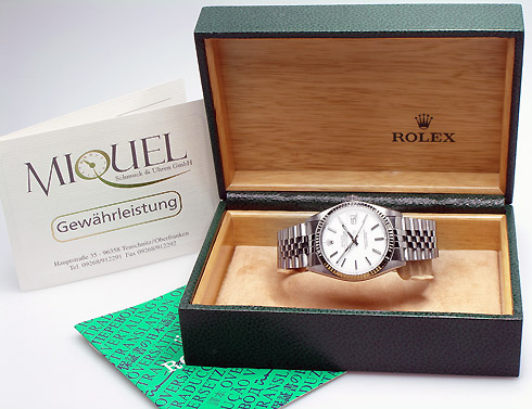 Rolex Date Just Chronometer mit Weißgoldlünette