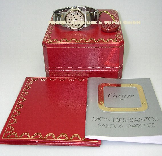 Cartier Santos Round Medium in 750er Gold und Edelstahl