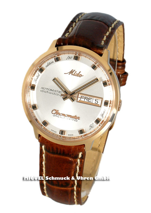 Mido Commander Datoday Chronometer Limitiert aus 18 ct Rotgold