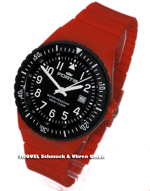 Fortis Colors Uhr mit Wechselarmband in rot
