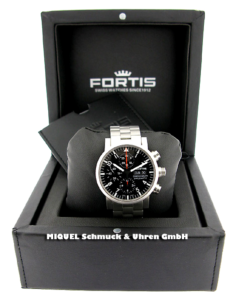 Fortis Spacematic Chronograph mit Glasboden